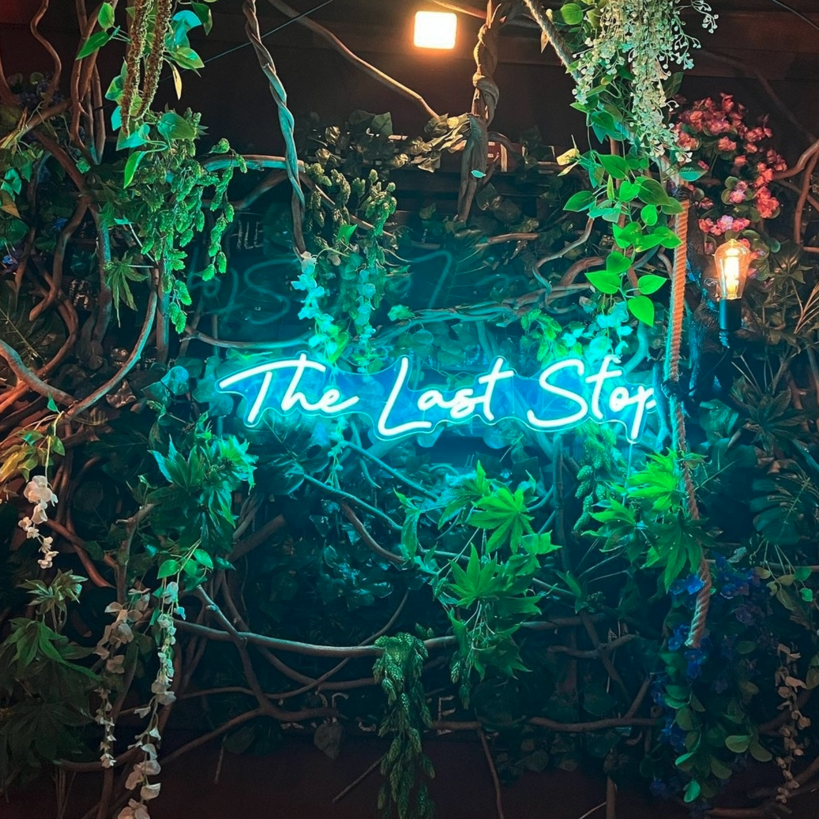 the last stop neon sign