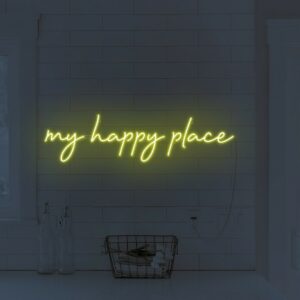 My Happy Place Yellow Letter Led Neon Light