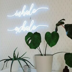 inhale exhale neon sign