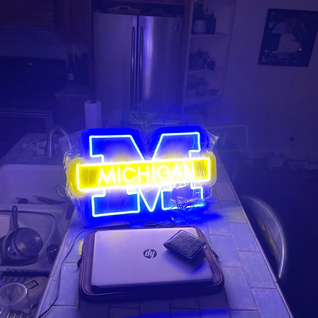 Football Team Led Neon Light Placed On The Desk