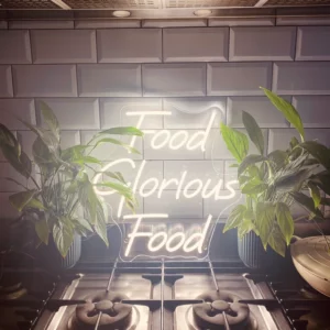 Glorious food neon sign for kitchen decor