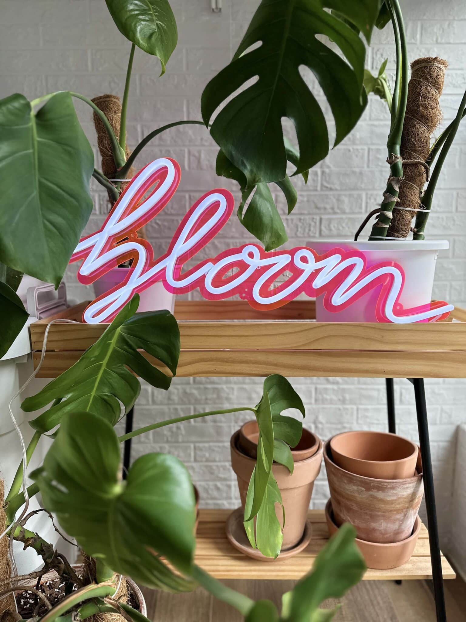 White Bloom Lettering Handcraft Wall Hanging Neon Sign Echo Neon