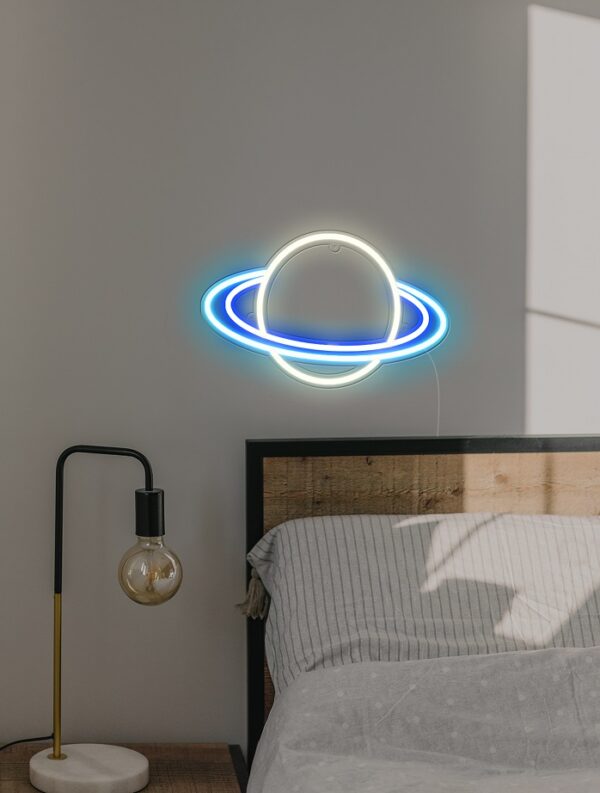 saturn day version kids room nursery neon wall sign science