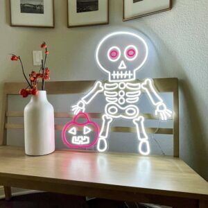 Skeleton-with-Pumkin-Halloween-Neon-Sign