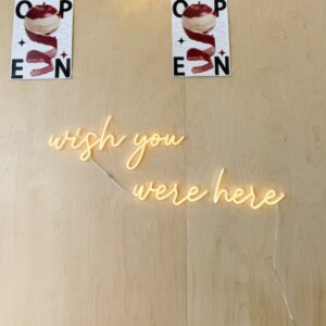 wish you were here living room lighting neon sign wall decor