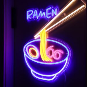 ramen restaurant decor business neon sign aesthetic