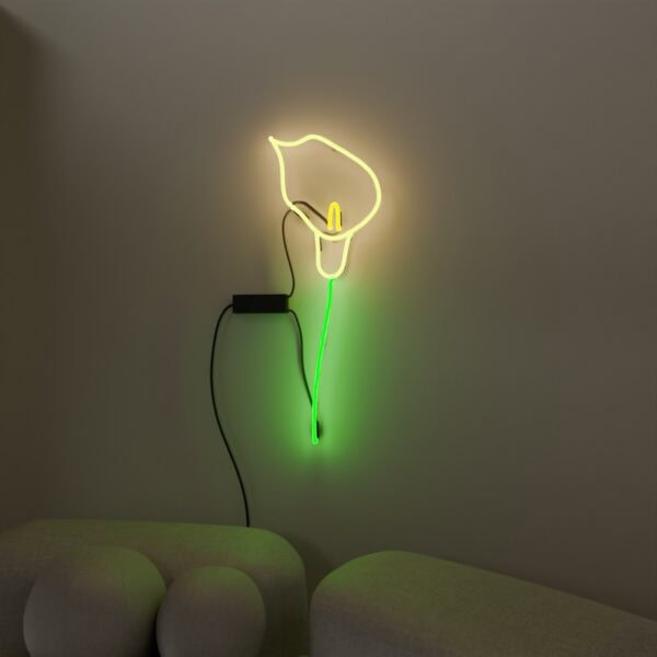 Lily flower glass neon sign living room decor
