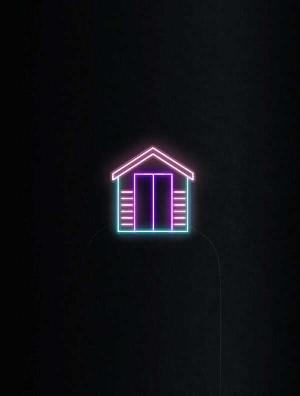 bathing box pink and iceblue neon sign