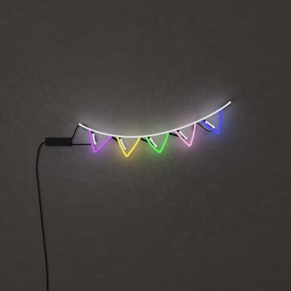 colorful flags glass neon sign party decor