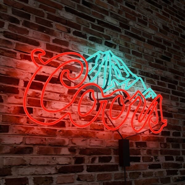 coors beer logo neon sign light