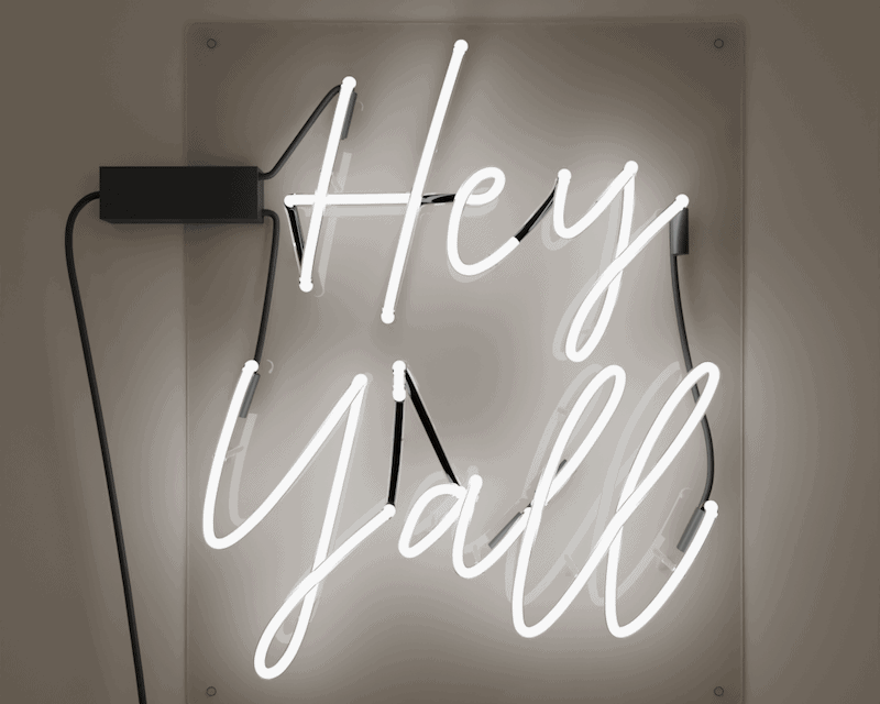 hey yall glass neon sign white neon wall decor