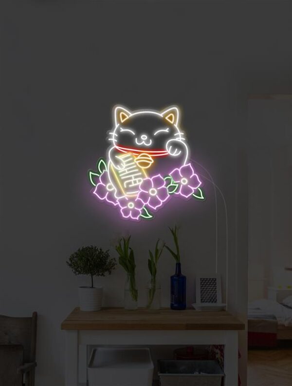 Lucky Cat Neon Sign - Image 2