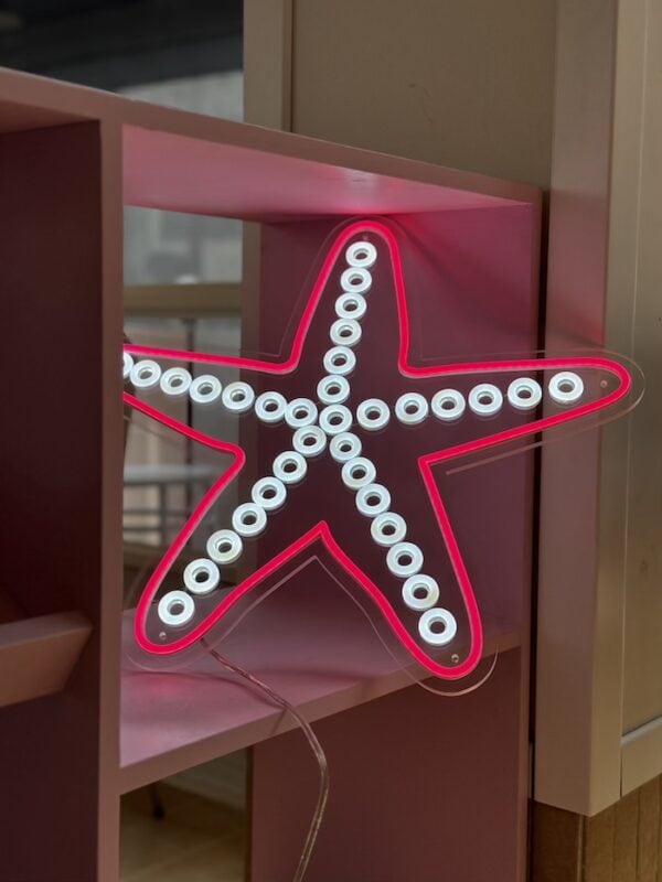 star fish pink neon sign