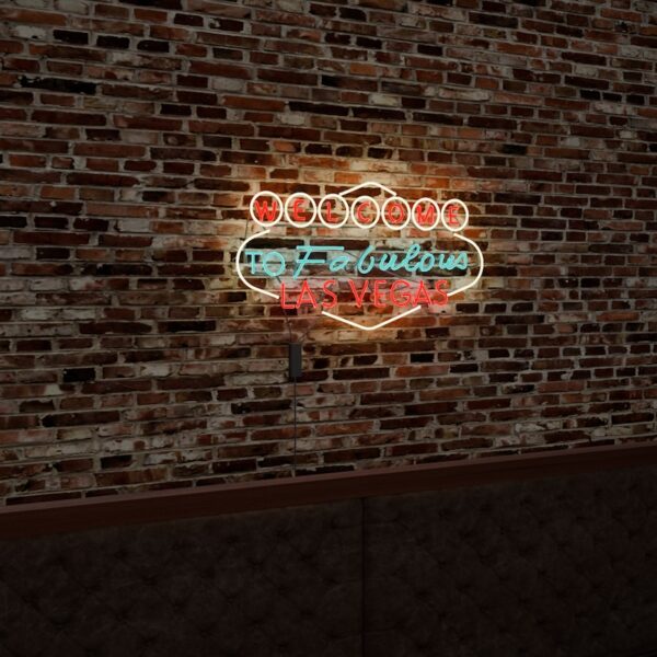 welcome to fabulous las vegas glass neon sign wall decor