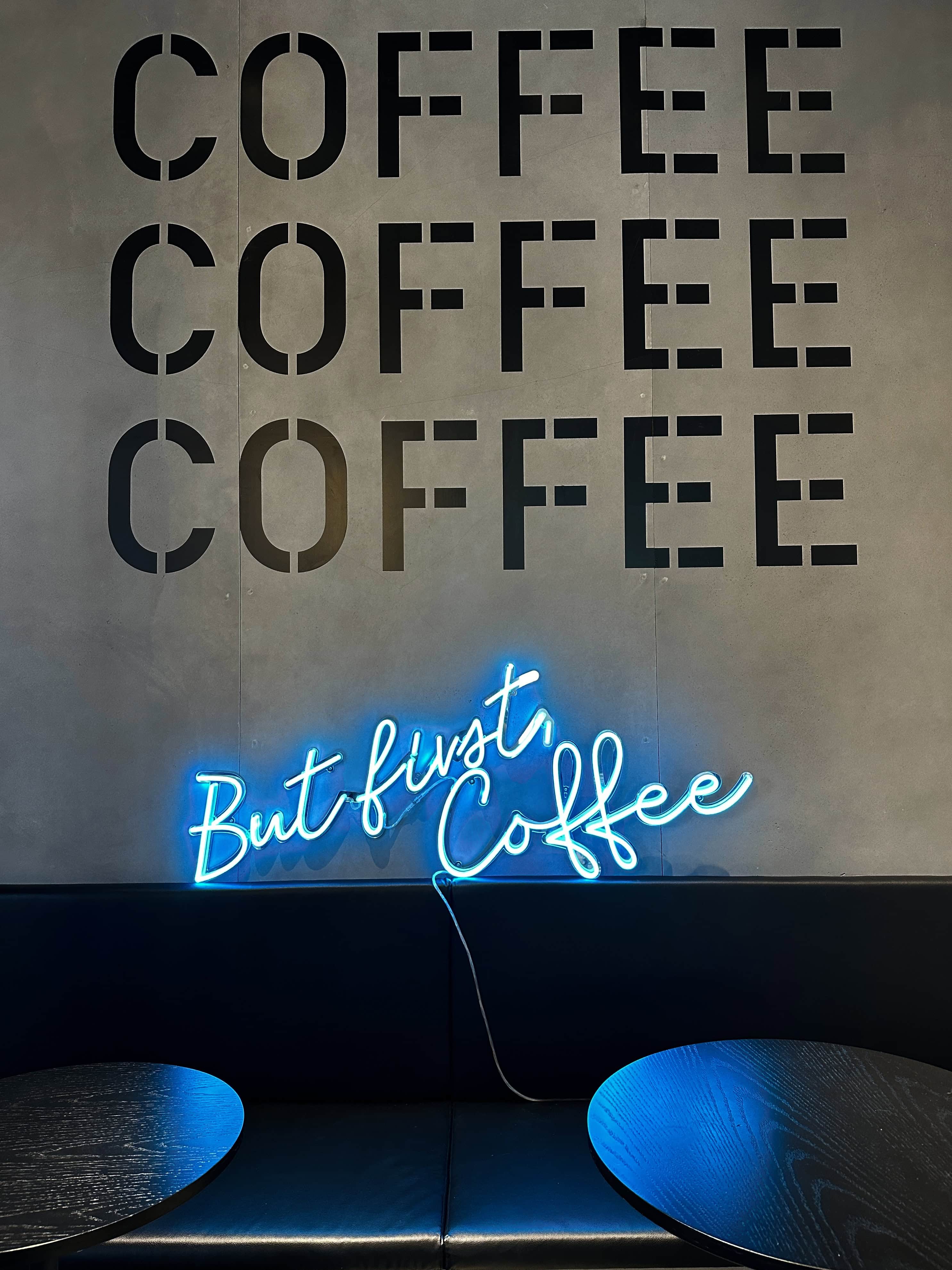 RGB cold blue but first coffee cafe