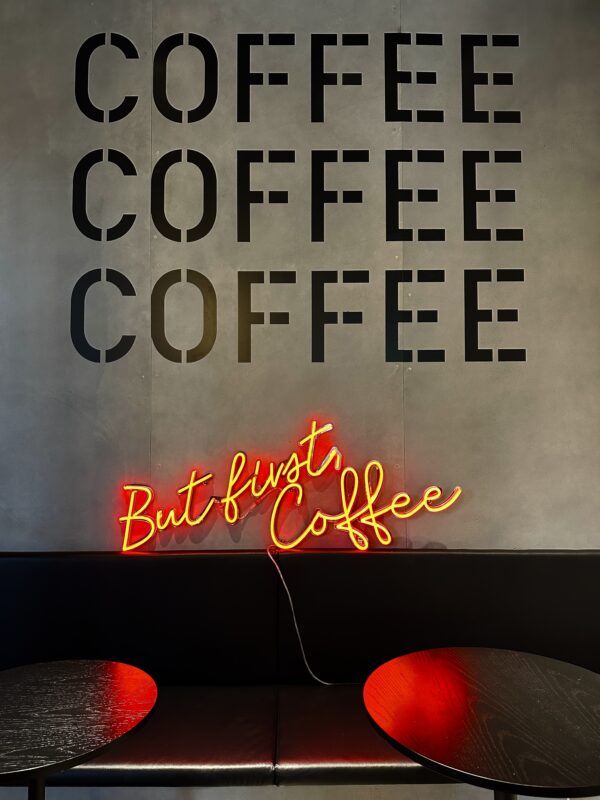 RGB orange but first coffee cafe