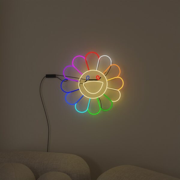 SMILEY face vintage neon sign home decor rainbow color