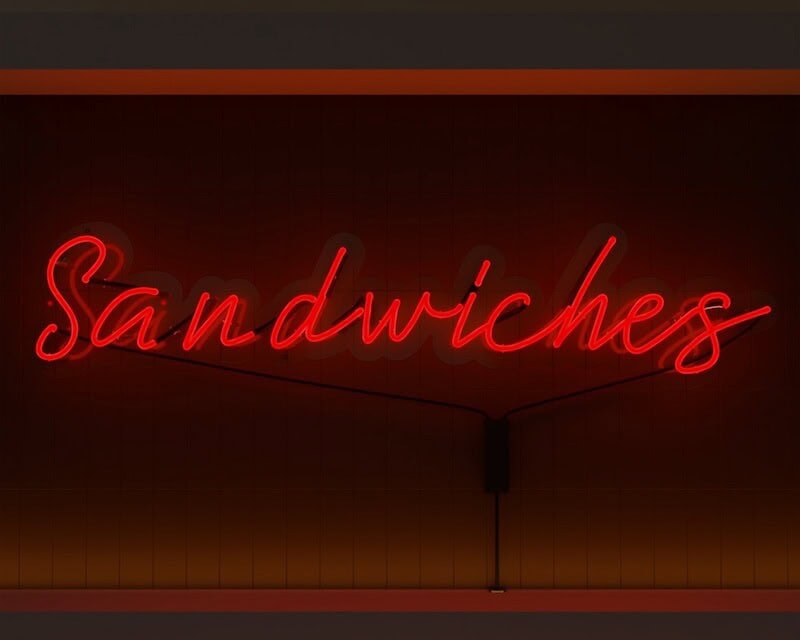 Sandwiches vintage neon sign red glass neon restaurant