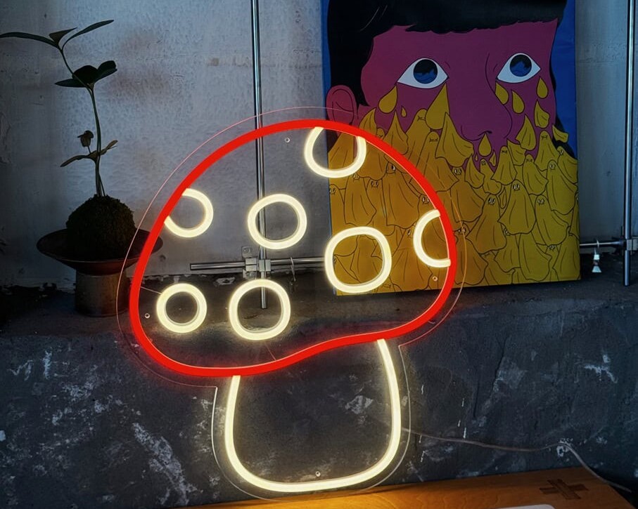 mushroom neon light home decor lighting