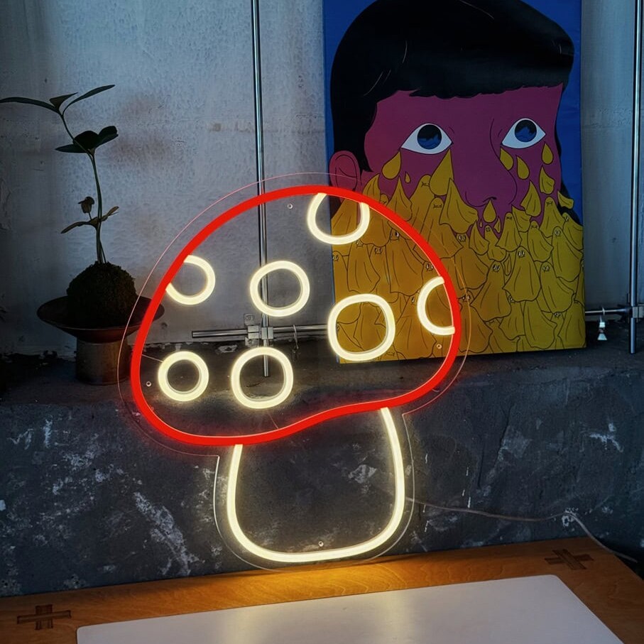 mushroom neon light home decor lighting