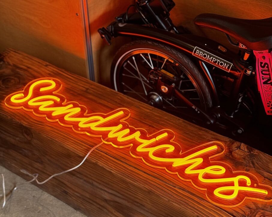 sandwiches led neon sign for restaurant
