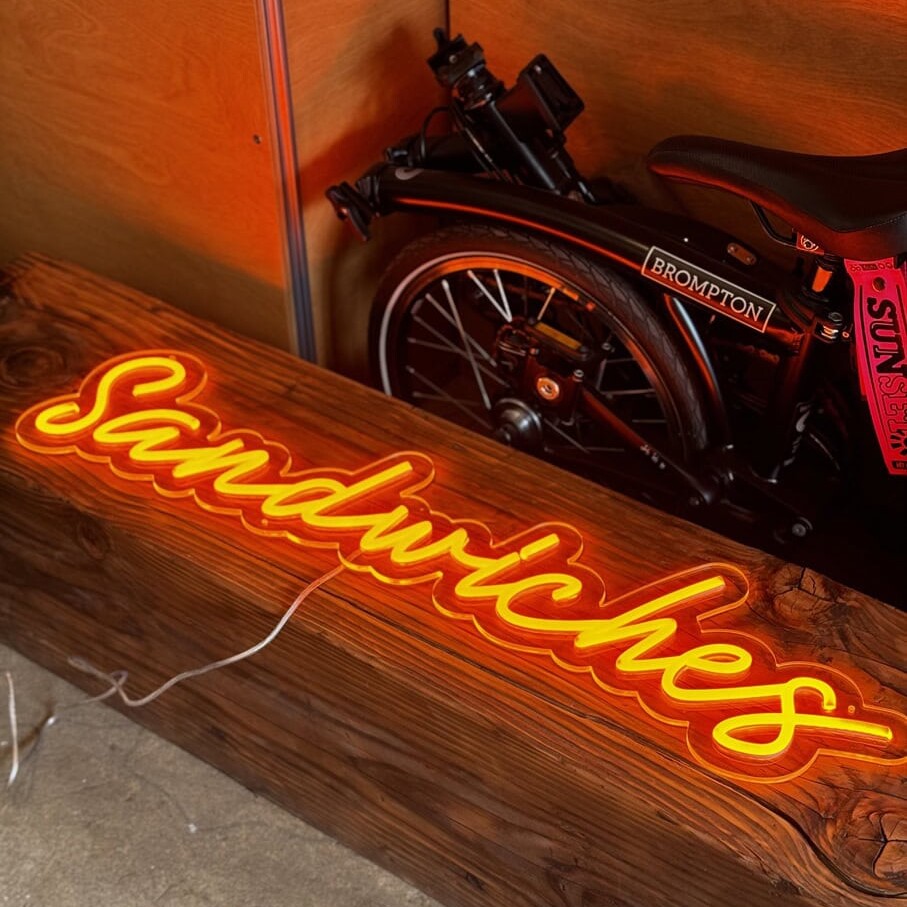 sandwiches led neon sign for restaurant