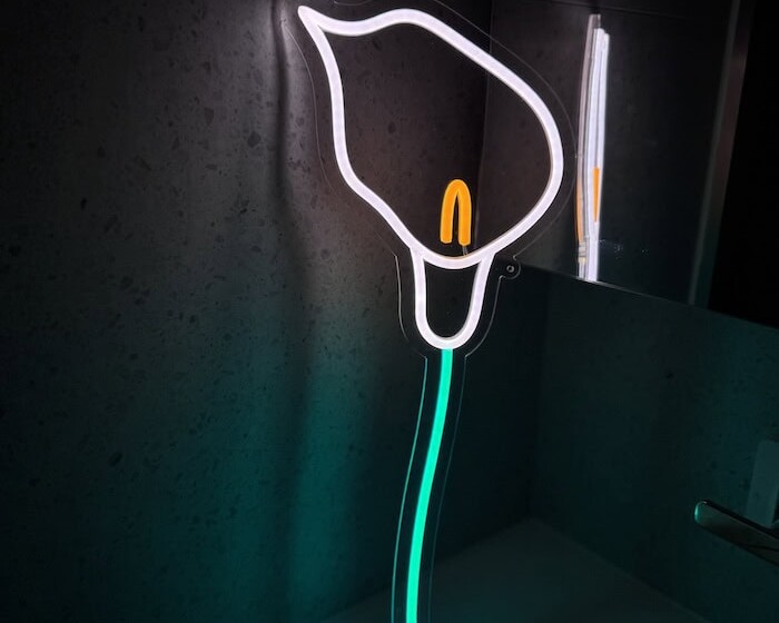 calla lily spring vibe room decor neon light