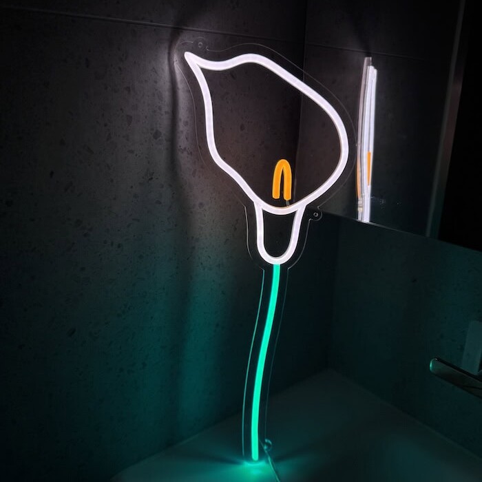 calla lily spring vibe room decor neon light
