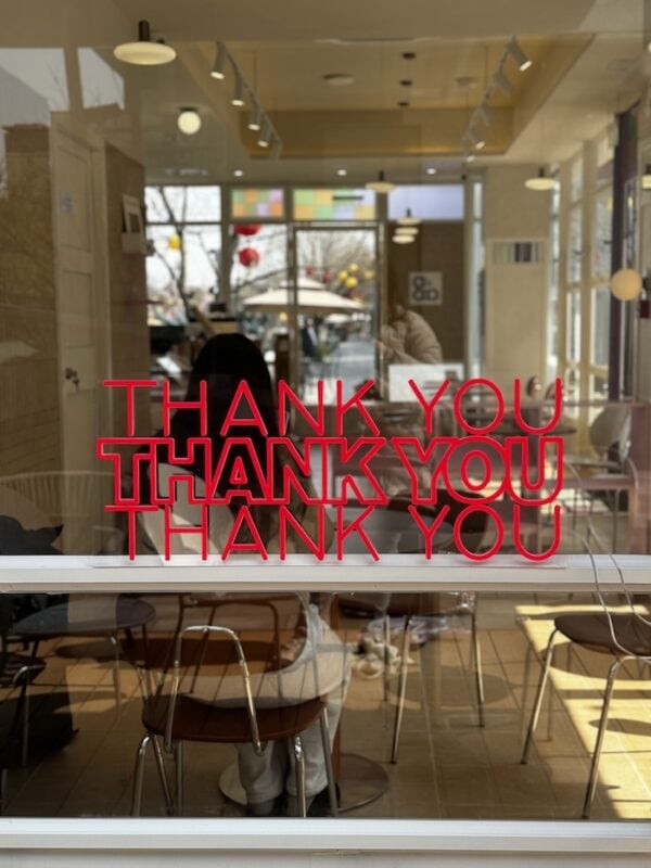thank you red neon sign restaurant decor