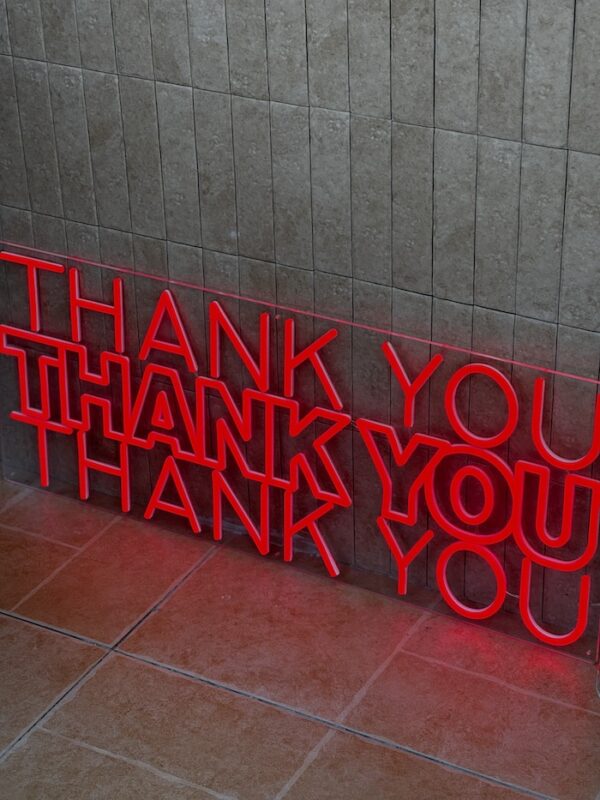 thank you wall art business neon sign