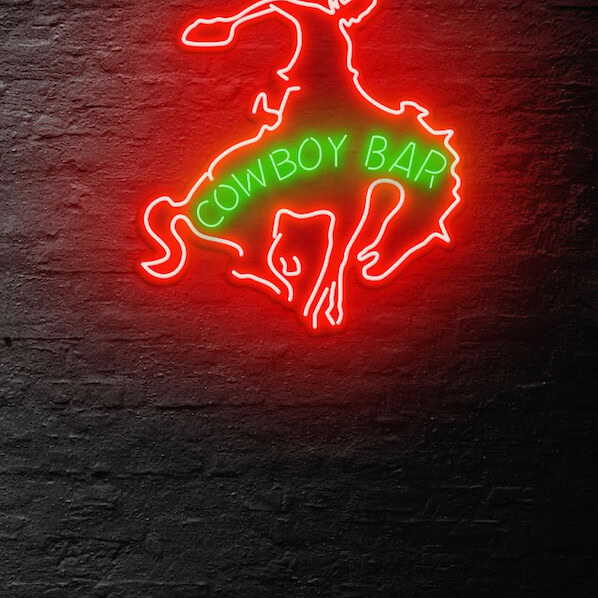 Cowboy Bar Neon Sign bar restaurant decor