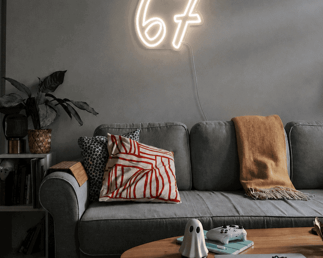 six seven meme quote neon sign