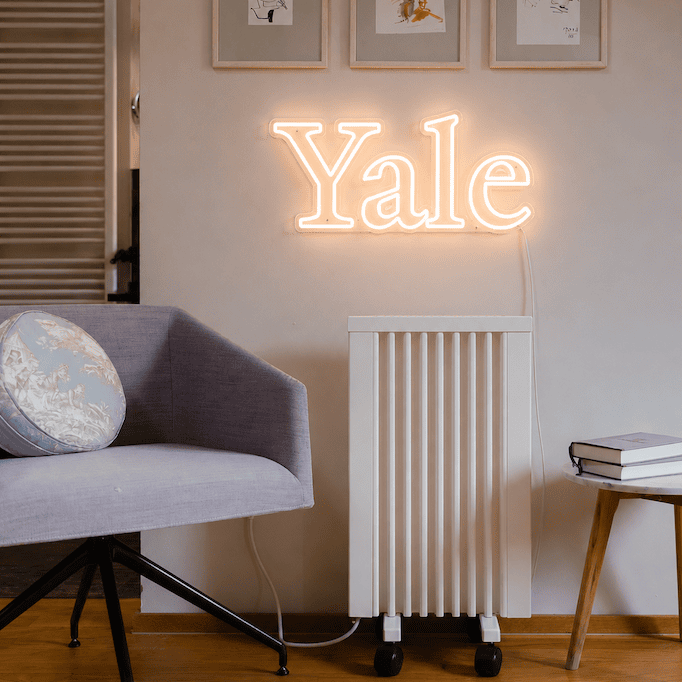 yale university logo neon sign
