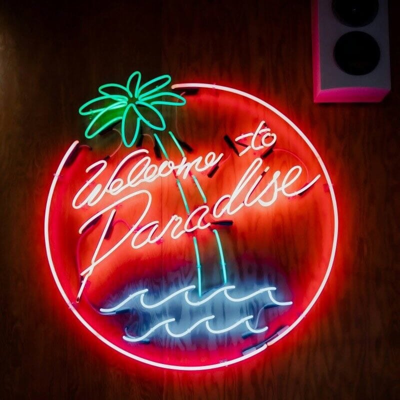 glass-neon-party-sign-weclome-to-paradise