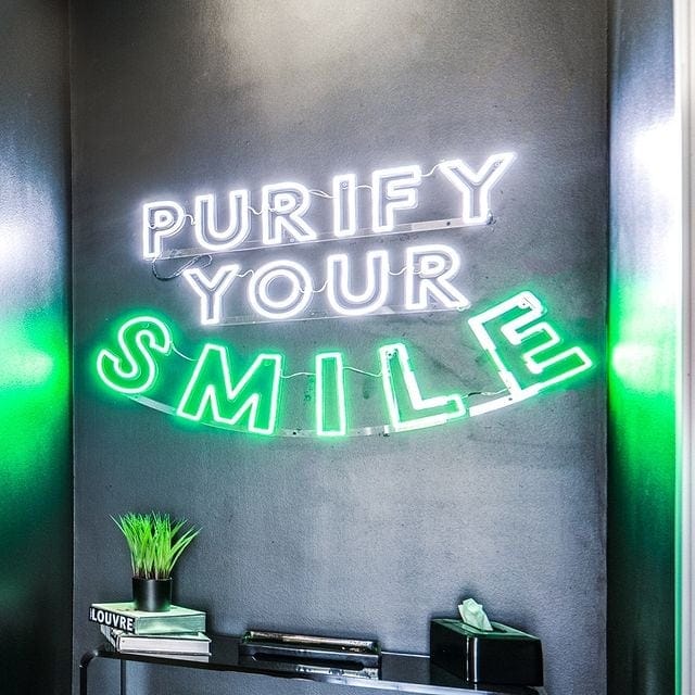 mint dentistry led neon sign