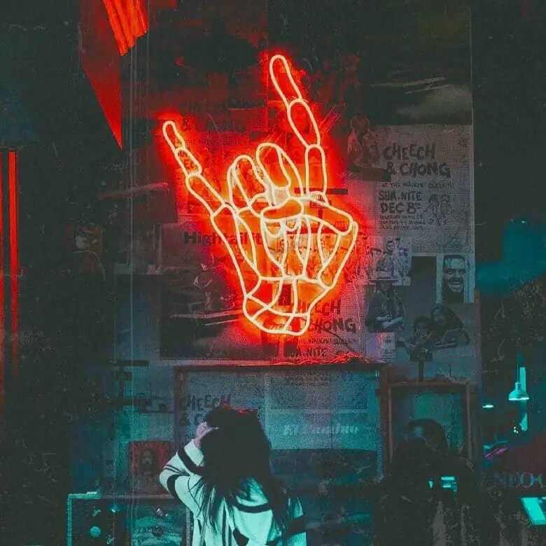 custom led neon sign skeleton hand