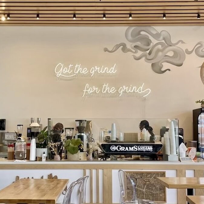 18 grams coffee roasters cafe neon signs