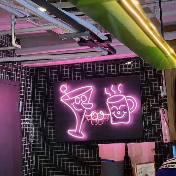 Middle Child Clubhouse restaurant neon signs in Philadelphia