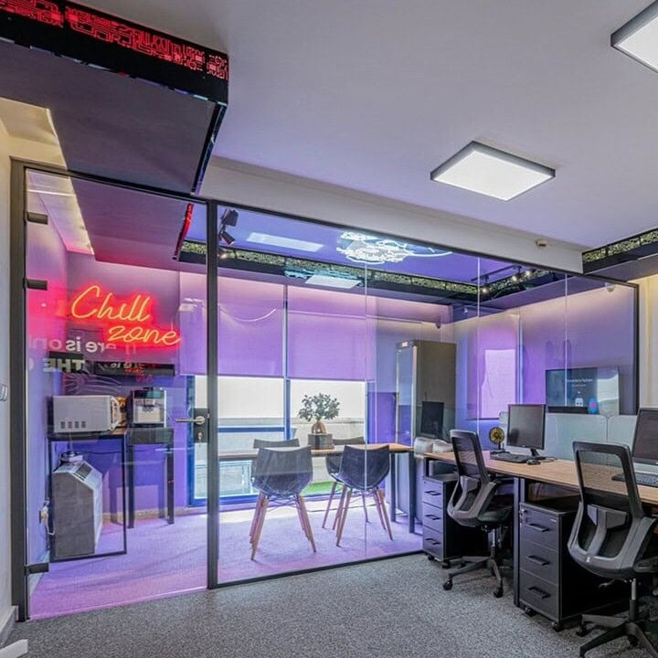 custom glass neon sign for office and meetting room