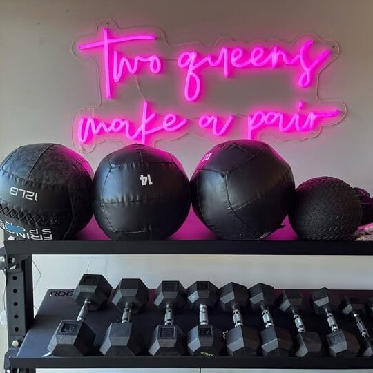 custom led neon sign for home gym with motivational quote