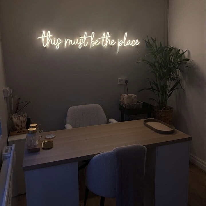 custom led neon sign for home sitting area, coffee bar, home bar and tea table