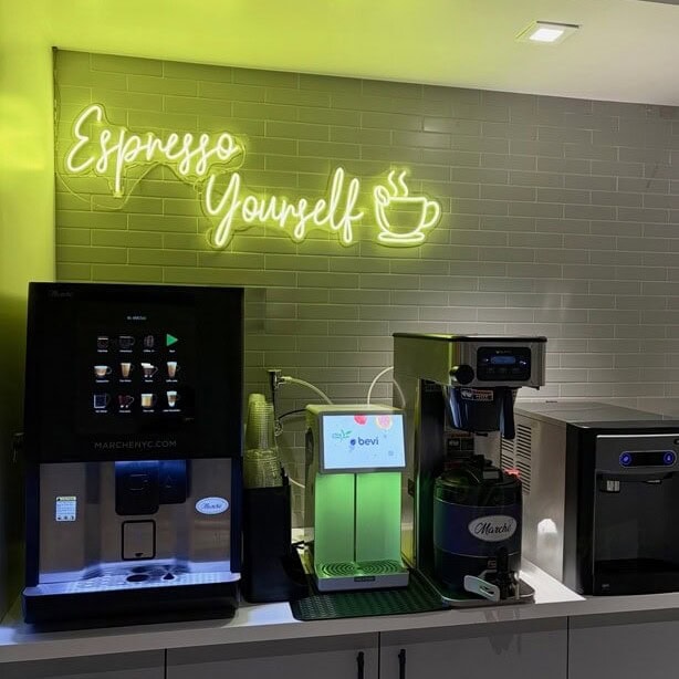custom led neon sign for office and coffee bar