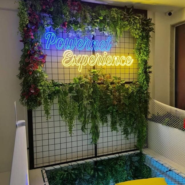 custom led neon sign for office space, lounge area