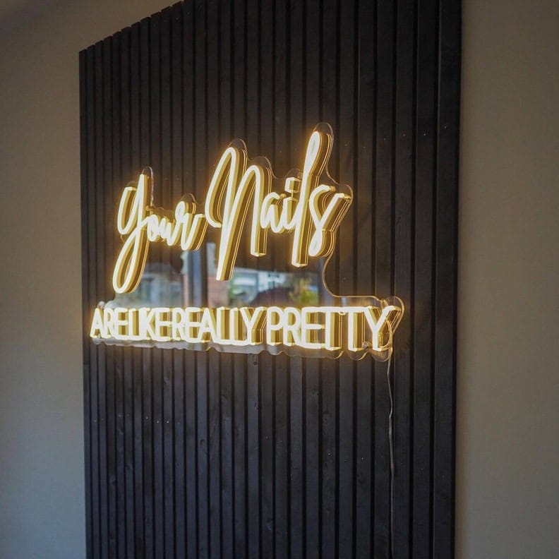 custom led neon sign for salon business