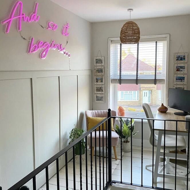 custom led neon sign for small home office space