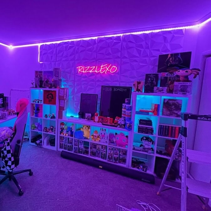 custom neon sign for game room, twitch and streaming