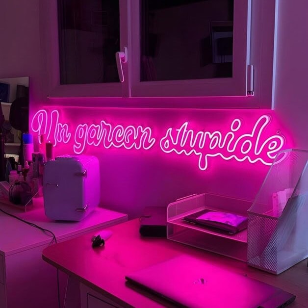 custom pink led neon sign for office space