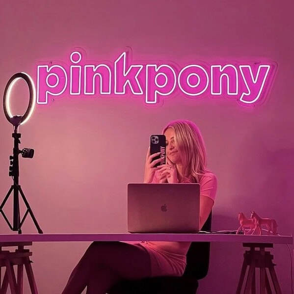 custom pink neon sign for home office and streamer studio