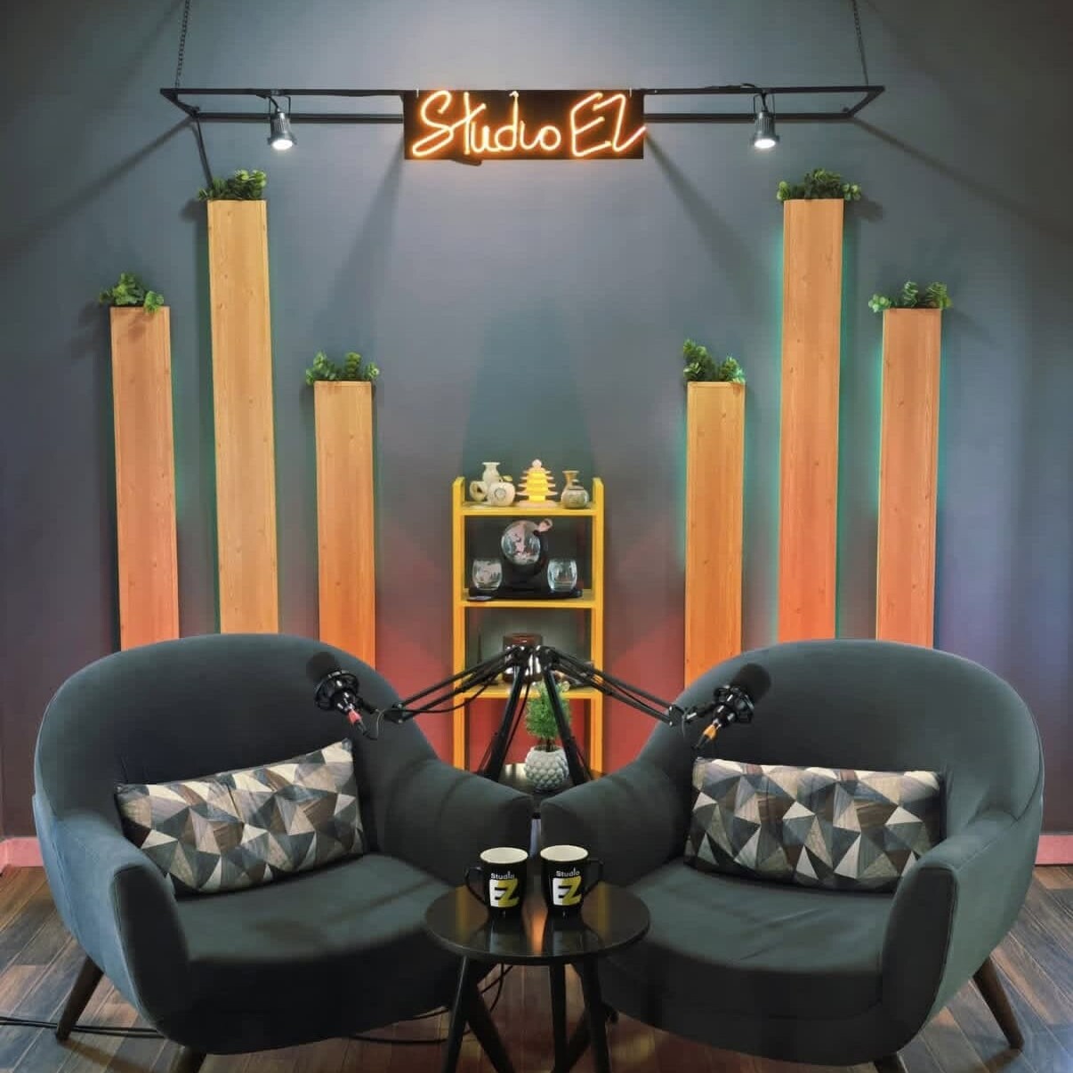 custom small neon sign for podcast studio