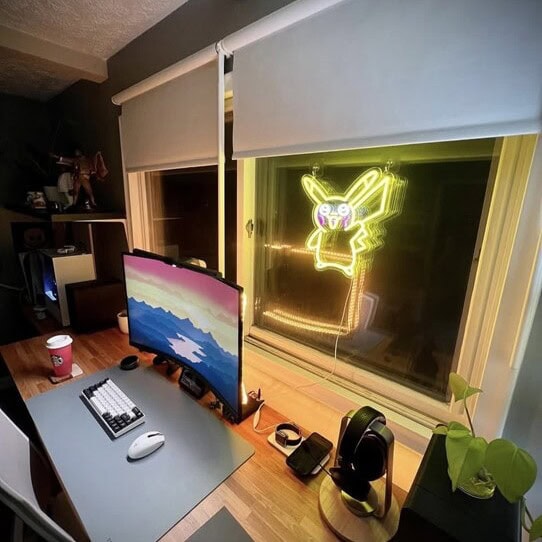 home office custom neon sign for ambience lighting